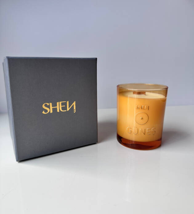 Shen Güneş  Mum-Işığını Hatırla: Sedir,Paçuli,Portakal Yağı ile %100 Doğal Soya Mumu 193GR